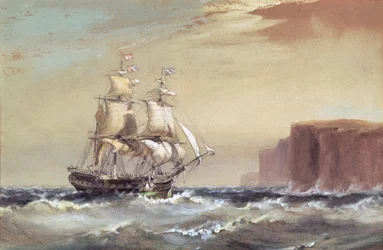 Auswandererschiff, das vor Sydney Heads ankommt, 1883