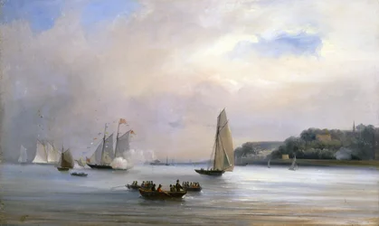 Das anglo-amerikanische Yacht-Rennen um die Isle of Wight, 22. August 1851