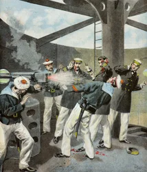 Unfall an Bord des Schiffes Le Bouvines