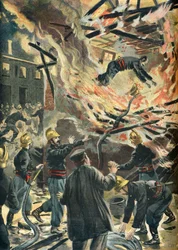 Tod des Feuerwehrmanns Bailly bei einem Mühlenbrand in Bourges 1898