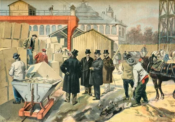 Der Prinz von Wales besucht die Baustellen für die Pariser Ausstellung 1900