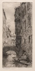 Radierungen von Venedig: Ponte del Pistor, Venedig, 1880