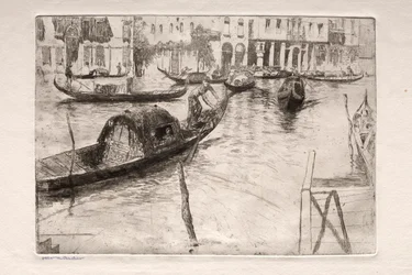 Radierungen von Venedig: Traghetto San Felice, 19. Jahrhundert
