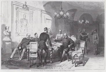 Preußische Armeekommandeure halten Kriegsrat in Versailles, Deutsch-Französischer Krieg, 6. Dezember 1870