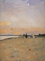 Flusslandschaft mit Mondsichel, 1885 oder um 1889