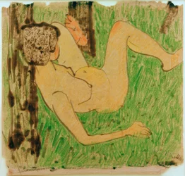 Ruhendes nacktes Mädchen