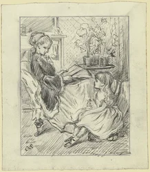 Frau mit Kind beim Vorlesen