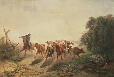 Unionstreiber mit Vieh für die Armee