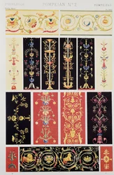 Pompejanische Dekoration, Tafel XXV aus Grammar of Ornament, von Owen Jones