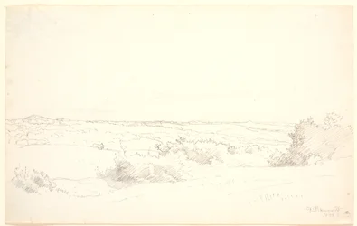 Aussicht über eine hügelige Landschaft