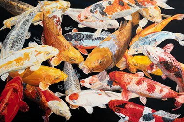 Bunter Koi-Teich