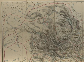 Karte aus der Kartensammlung der Nationalbibliothek. Die Karte wurde handgezeichnet (nach 1846) herausgegeben und zeigt Telemark