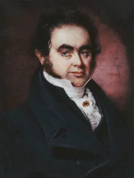 Porträt des Navigators James Wendell (1787-1834), Brustlänge, in einem blauen Mantel und weißem Halstuch