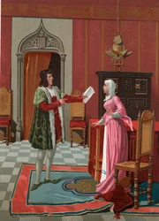 Enrique de Villena erzählt seiner Frau, dass er zum Meister von Calatrava gewählt wurde