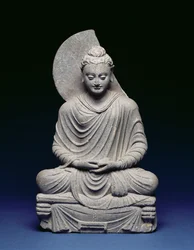 Sitzender Buddha, Gandhara, 1.-3. Jahrhundert n. Chr.