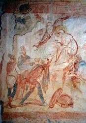 Die Anbetung der Heiligen Drei Könige. Fresko, 7.-9. Jahrhundert