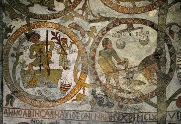 Die Tierkreiszeichen vom Mosaikboden der Kathedrale von Otranto