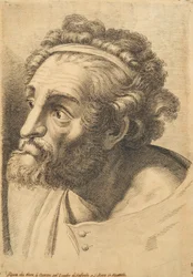 Kopf eines bärtigen Mannes, aus 42 Studien von Köpfen nach Raphael