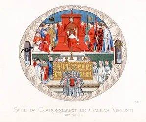 Die Krönung von Jean Galéas Visconti (Gian Galeazzo Visconti)