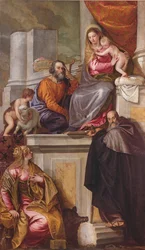Die Heilige Familie mit St. Johannes dem Täufer, St. Antonius Abt und St. Katharina, 1551