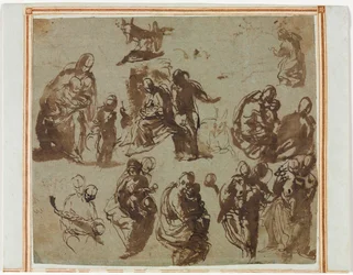 Verschiedene Skizzen der Madonna und des Kindes, um 1580