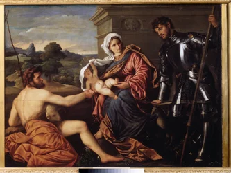 Madonna mit Kind, Johannes dem Täufer und Georg