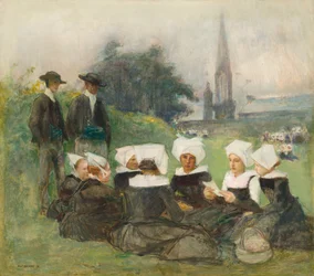 Studie für bretonische Frauen bei einem Pardon, ca. 1887