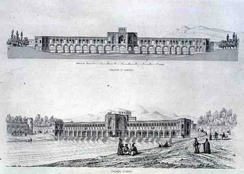 Hassan Beg Brücke, auf dem Zeineroud in Isfahan, aus 