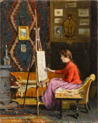 Malerin und ihr Atelier