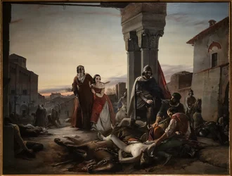 Ricciardino Langoscos Mutter durchsucht die Leiche ihres Sohnes, der während der Eroberung von Pavia durch Matteo Visconti im Jahr 1315 getötet wurde