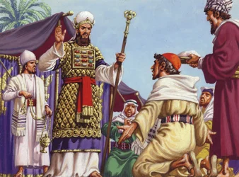 Die drei Weisen fragen Herodes: "Wo ist das Kind, das geboren wurde, um König der Juden zu sein?"