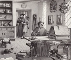 Cosimo Medici sitzt in seinem Haus in Florenz