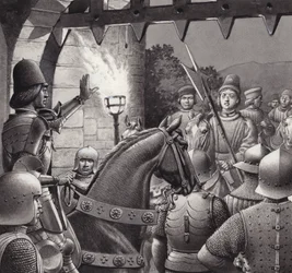 Herzog Federigo vor den Toren von Urbino