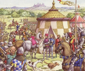 Söldnerlager in Italien im Mittelalter