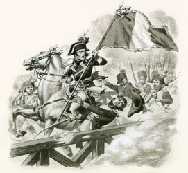 Napoleon führt seine Armee über die Brücke bei Lodi