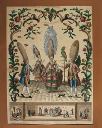 Der Triumph des Spottes aus einem Almanach von Basset (Stich)