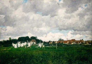Mecklenburg, Landschaft mit der kleinen Stadt Schwann an der Warnow