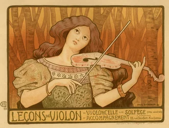 Plakat für Violinunterricht, 1898