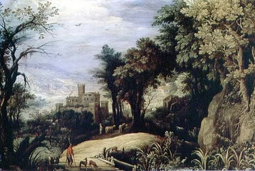 Landschaft mit Jägern