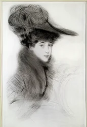 Porträt der Herzogin von Malborough. Zeichnung von Paul Helleu (1859-1927), 20. Jahrhundert. Bayonne, Musee Bonnat