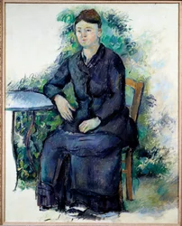 Porträt von Madame Cezanne in einem Garten