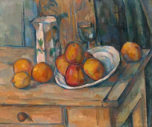 Stillleben mit Milchkrug und Obst