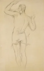 Stehender Badender