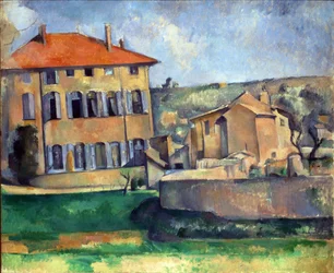 Haus und Bauernhof in Jas de Bouffan, von Paul Cezanne