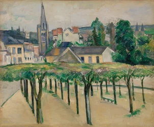 Die Kirche Saint-Aspais von der Place de la Préfecture in Melun aus gesehen