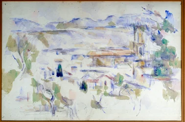 Ansicht der Kathedrale von Aix-en-Provence (Aquarell von Paul Cezanne)