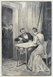 Illustration zu Anna Karenina: Levin macht Kitty einen Heiratsantrag
