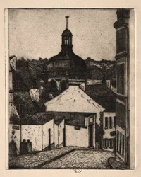 Sechs Radierungen: Notre Dame Straße, Pontoise