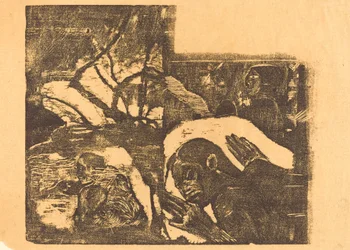 Eine Maori-Frau im Wald, Manao Tupapau Sie wird von einem Geist heimgesucht, 1894-1895