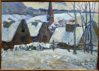 Bretonisches Dorf im Schnee 1894